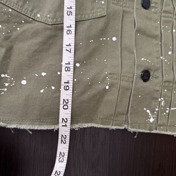 Oak & Acorn Jacket Womens Small Painter Cropped Cut Off Shacket Paint Splatter - Picture 10 of 11